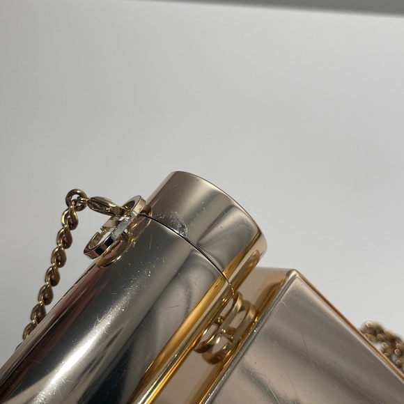 DIOR ROUGE Gold Minaudiere Pouch Clutch Handbag LIMITED EDITION 2021 Christmas - Picture 15 of 16